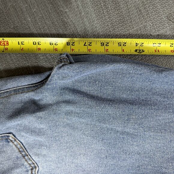 Almost Famous Juniors' Size 9 Light Blue Denim Distressed Wide Leg Jeans - Picture 5 of 5